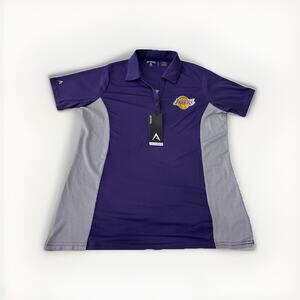 NWT Antigua Los Angeles Lakers Women's Purple Compass Polo Large
